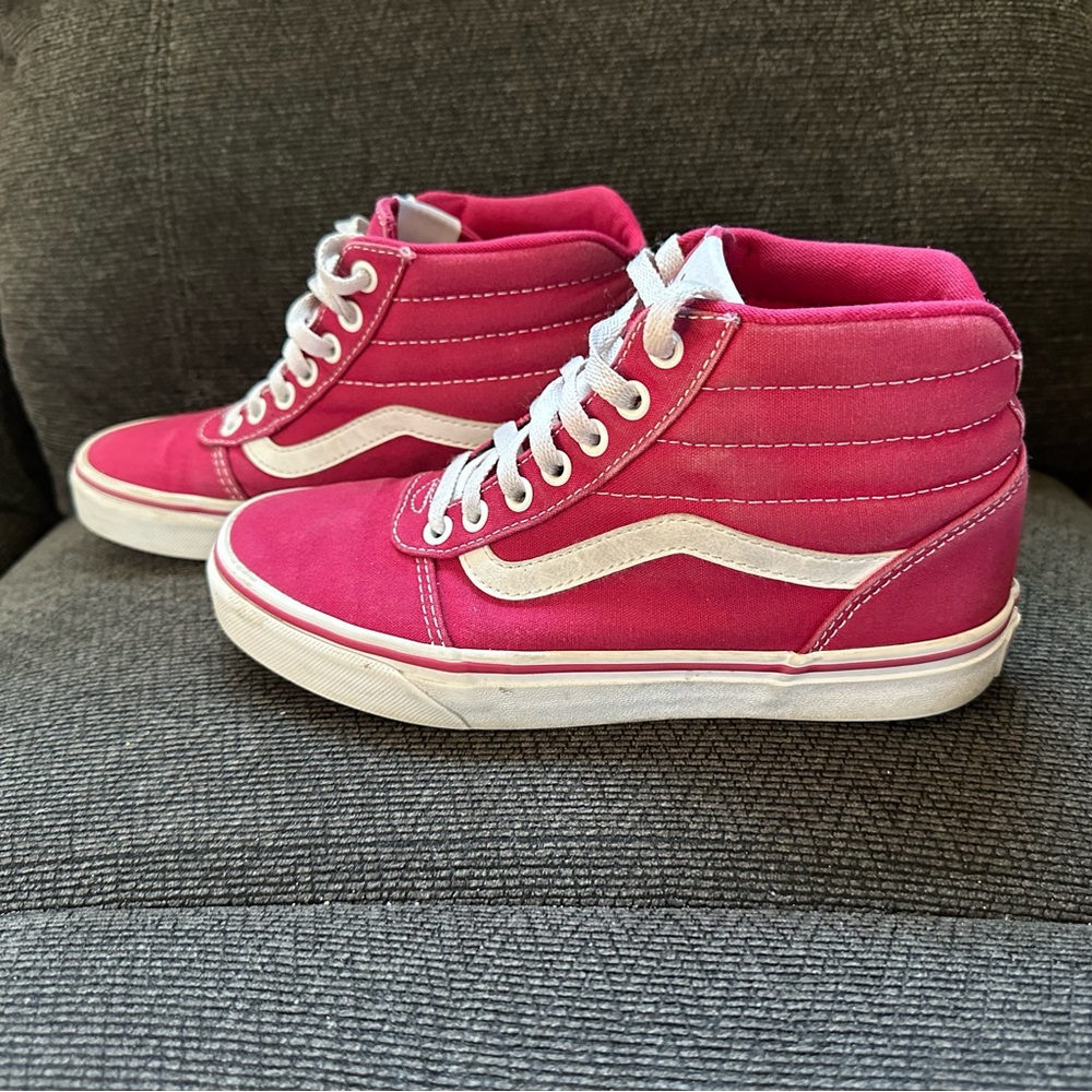 Pink Vans high top casual shoes size 7